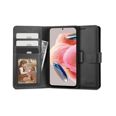 Husa Xiaomi Redmi Note 12 4G, Wallet, TIp Carte, Negru